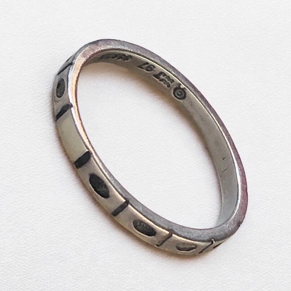 Waldeck Johnson Native Sterling Onyx Inlay Ring Sz 7.75/8